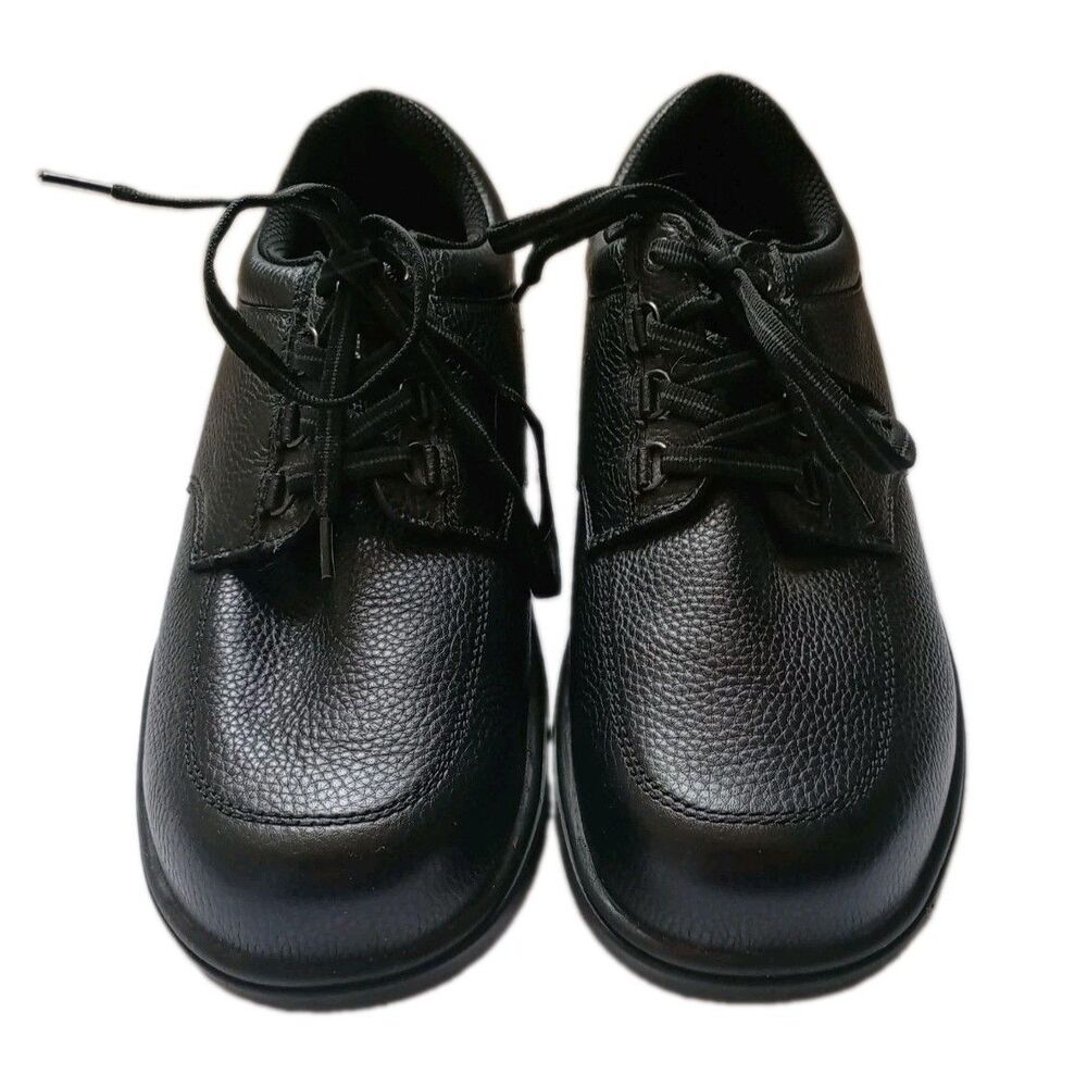 Orthofeet Mens Black Leather Comfort Shoes 11.5 2E Wide Diabetic Walking